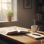 Daily prayer schedule for beginners with Bible and notebook