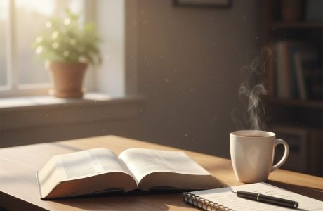 Daily prayer schedule for beginners with Bible and notebook